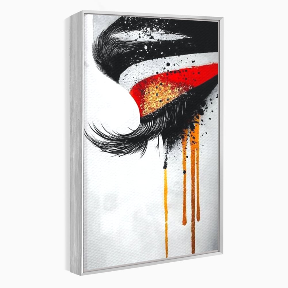 Tablou canvas cu tablou canvas cu ochi stilizat, in rama de aluminiu argintiu